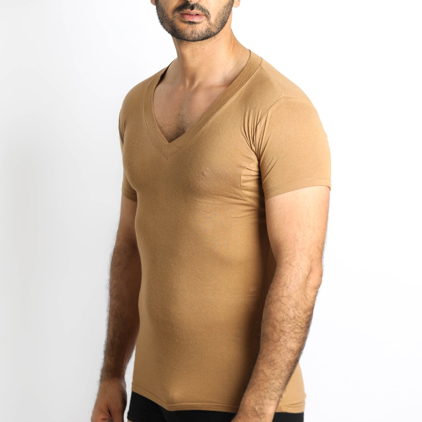 Tricot de peau - Manches courtes - Col V - Avec Doublures