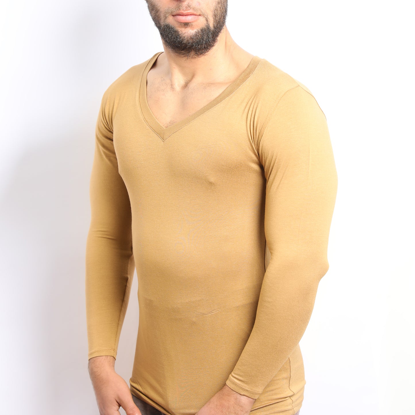 Tricot de Peau - Col V - Manches Longues - Sans Doublures