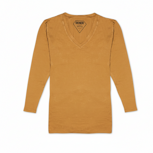 Tricot de Peau - Col V - Manches Longues - Sans Doublures