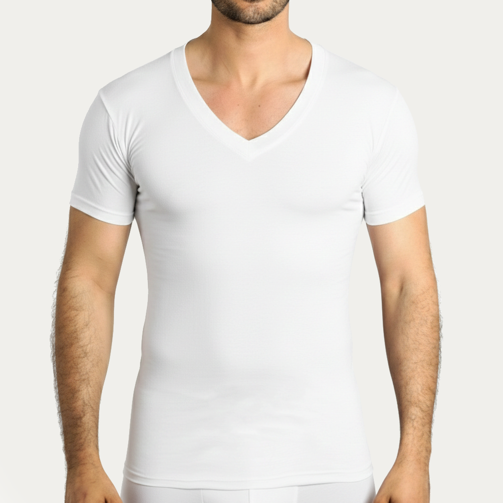 Tricot Col V — Manches courtes