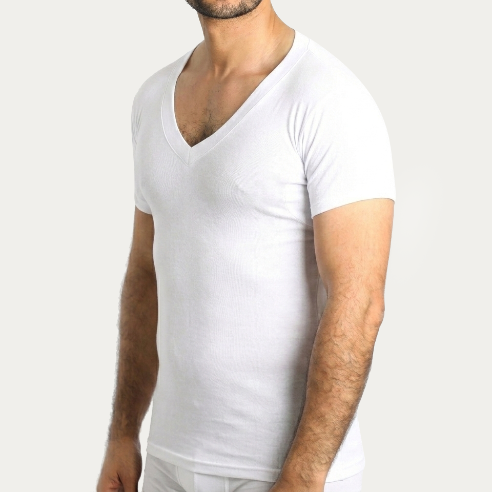 Tricot Col V — Manches courtes