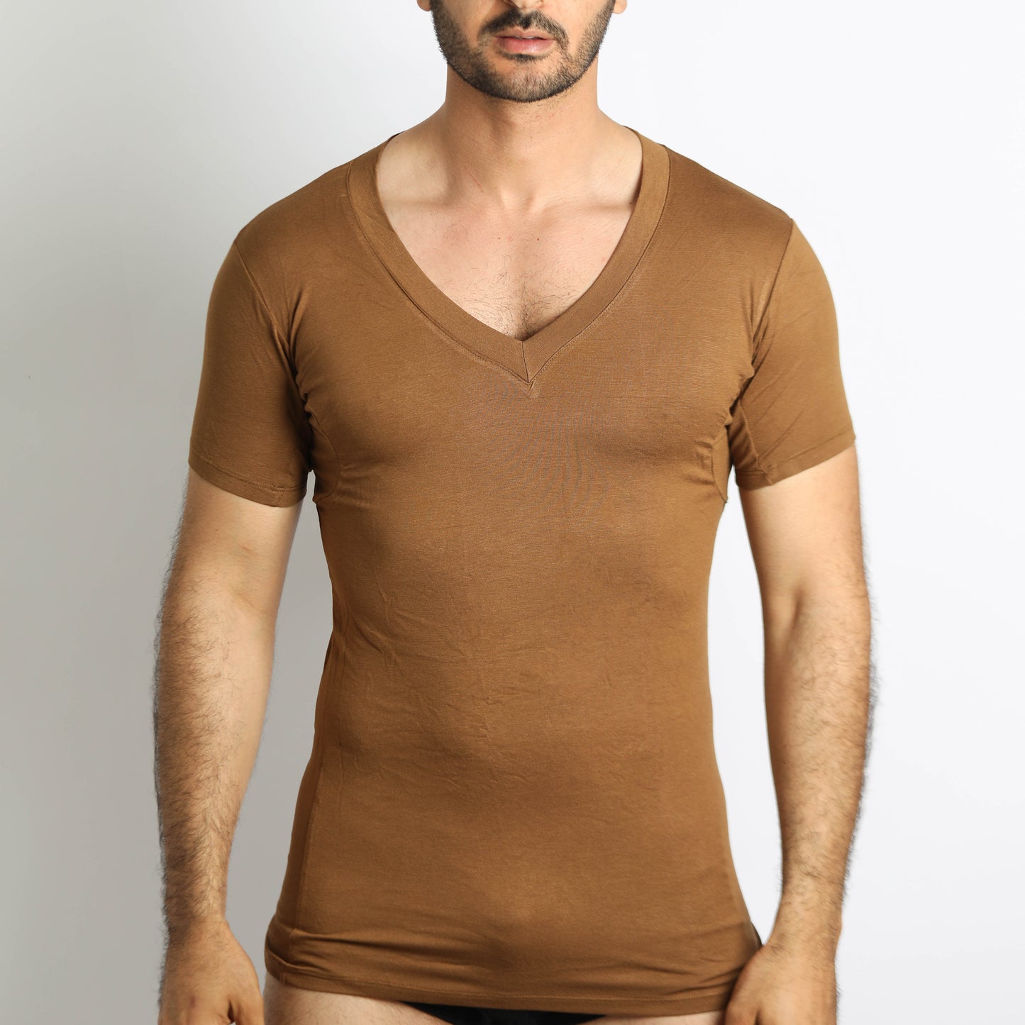 Tricot de peau - Manches courtes - Col V -  Avec Doublures