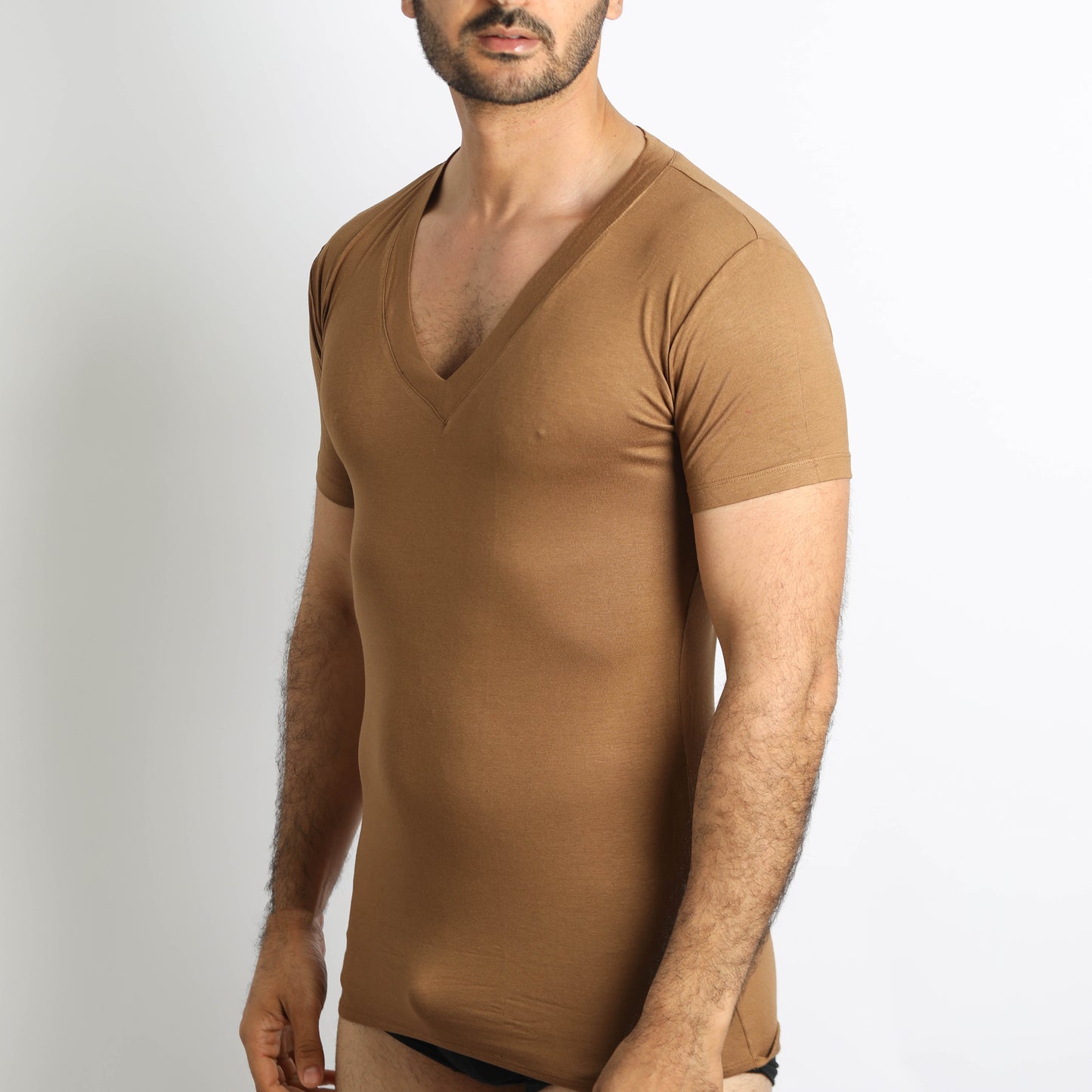 Tricot de peau - Manches courtes - Col V -  Avec Doublures